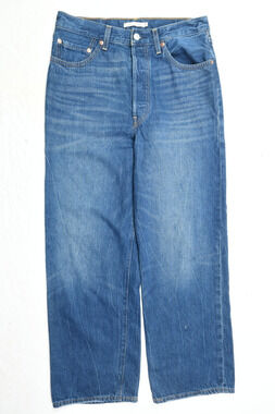 Levis Premium Ribcage Straight Jeans Womens 30 Blue High-Rise Relaxed Fit
